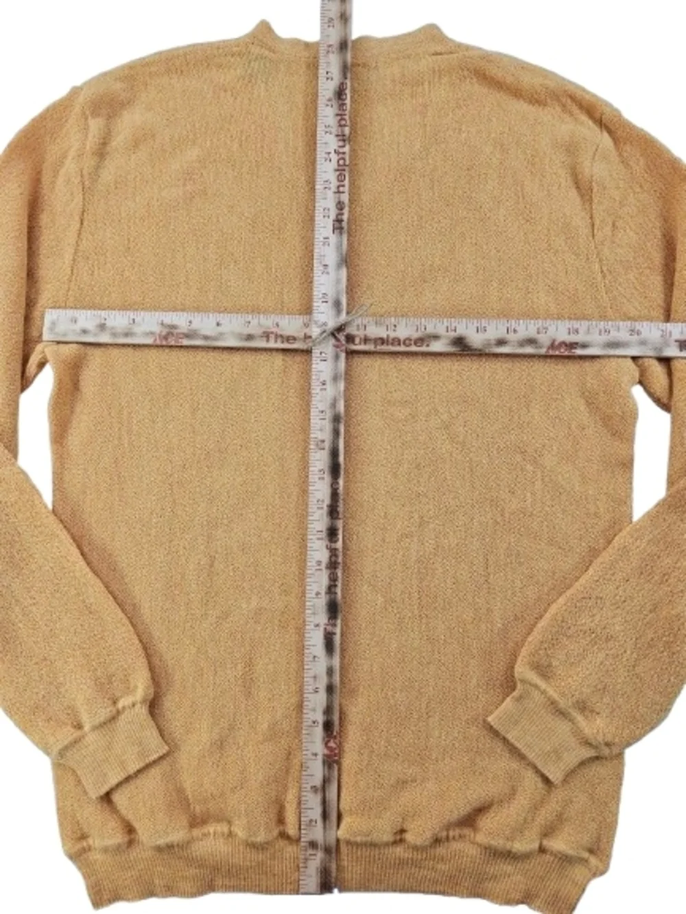 Gordon's Limited Baby Alpaca Wool Ribbed V Neck Sweater Vest Men's XL Tan Yellow